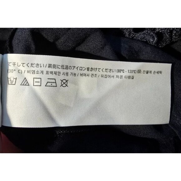 Abercrombie & Fitch Mini Dress Sz XXS Black Floral Embroidered Ruched LBD Boho - Picture 15 of 16